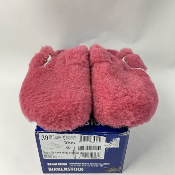 Birkenstock Boston Big Buckle Teddy Clogs “Fuchsia Tulip” 2024 - Picture 2 of 4